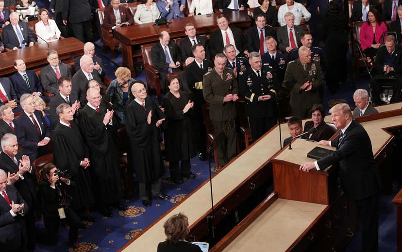 Image for Dueling Trumps Deliver a State of Union Speech Likely to Widen Deep Partisan Divide