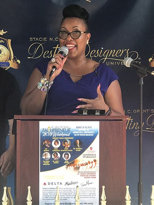 Dr. Stacie NC Grant holds press conference in Brooklyn, NY