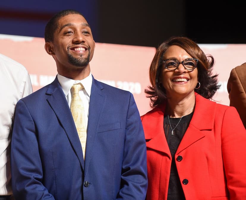 Former Mayor Sheila Dixon and Democratic nominee for Baltimore mayor, Brandon Scott.