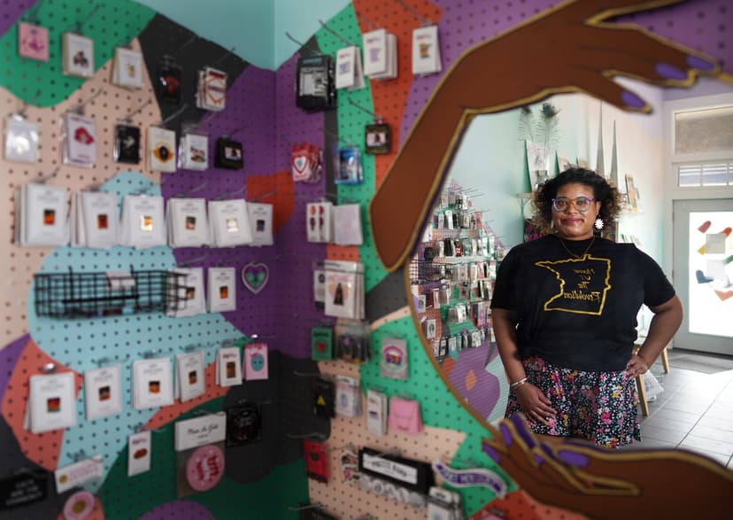 Woman standing in a shop