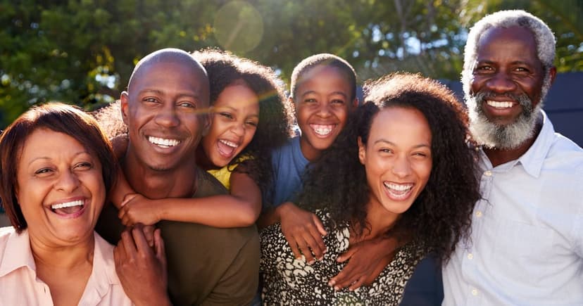 Black family smiling