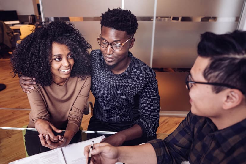 Millenials sitting and talking with an accountant