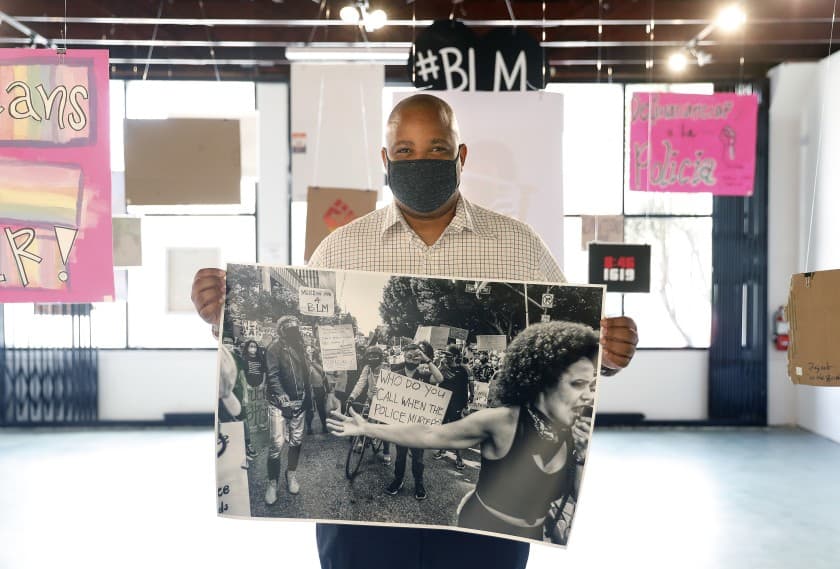 Featured image for South L.A. Gallery Turns Black Lives Matter Protest Signs into Art