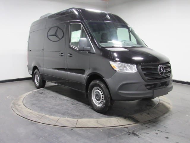 Black SUV displayed in a showroom