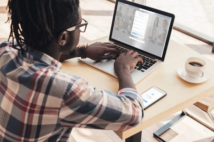 Man using a laptop