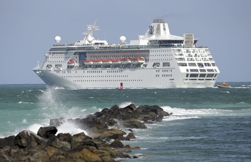 Cruise ship in the ocean