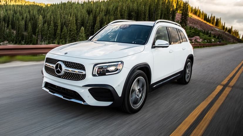 White SUV on a highway