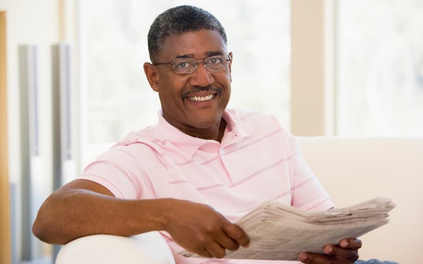 Man reading a newspaper