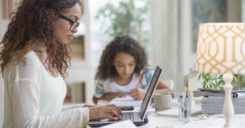 woman working on a laptop