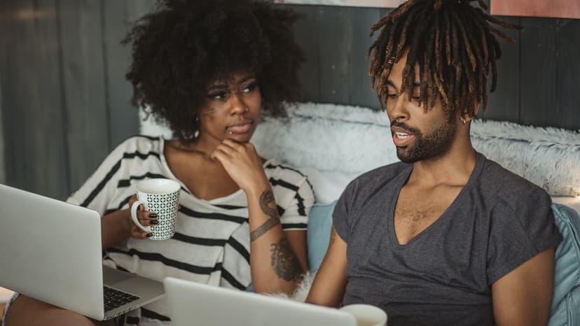 couple working remotely