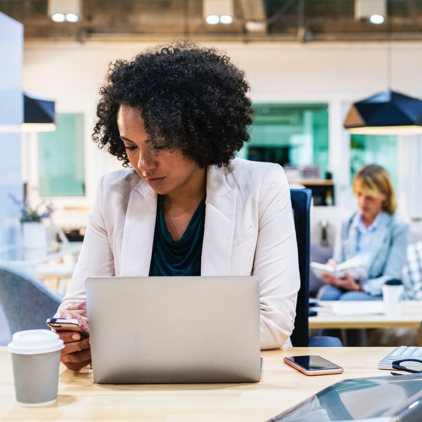 woman at a laptop