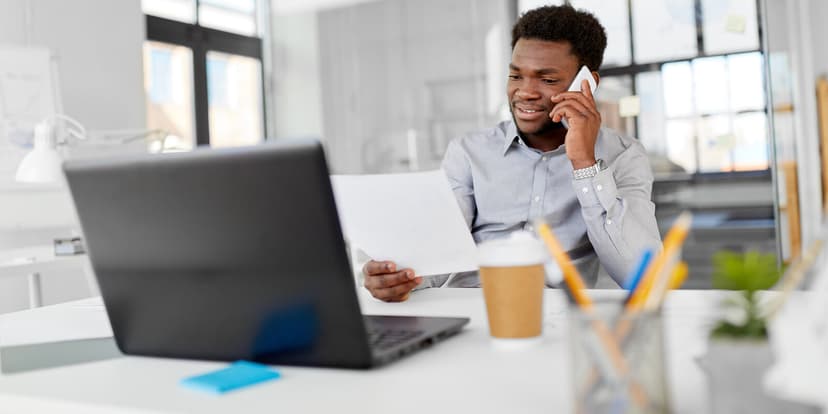 Man on a computer