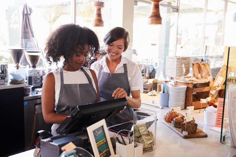 Two women in retail