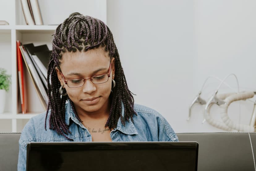 Girl at a computer