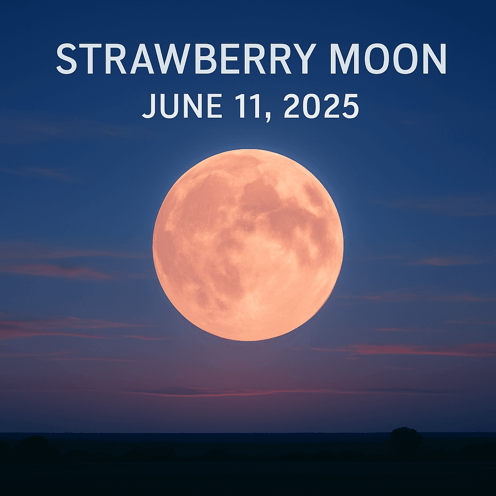 Featured image for Strawberry Moon on June 11, 2025 : Meaning, Zodiac Effects &#038; Astrological Insights