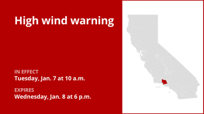 High Wind Warning in Los Angeles