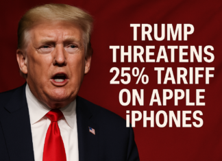 Trump Threatens 25% Tariff on Apple iPhones Made Overseas Trump Threatens Tariff on Apple iPhones